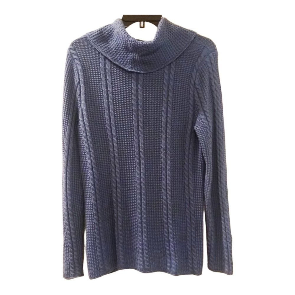 Jeanne Pierre  Vintage Blue Cowl Neck Sweater